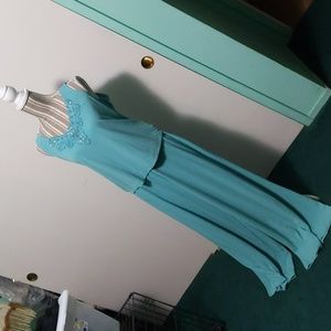 Teal 2-pc tank & pants set